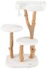 COSTWAY Kratzbaum, mit Plüschsitzfläche & 2 Plattformen & Spielball, Massivholz Bild 4
