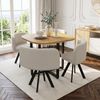 Flieks Essgruppe Esstisch mit 4 Stühlen, (Set, 5-tlg, Tisch mit 4 Stühlen), quadratisch Küchentisch in Eichenfarbe, Esszimmerstühle Leinen Beige Bild 4