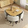 Flieks Essgruppe Esstisch mit 4 Stühlen, (Set, 5-tlg, Tisch mit 4 Stühlen), quadratisch Küchentisch in Eichenfarbe, Esszimmerstühle Leinen Beige Bild 2
