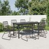 vidaXL 7-tlg. Garten-Essgruppe Schwarz PVC-Rattan 3060276 Bild 1