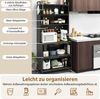 COSTWAY Küchenbuffet Küchenschrank mit Rollen, Arbeitsplatte, Lochwand, Haken Bild 2