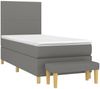 vidaXL Boxspringbett mit Matratze Stoff Dunkelgrau 80x200 cm, Härtegrad: H2 [3136950] Bild 3