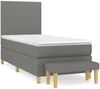 vidaXL Boxspringbett mit Matratze Stoff Dunkelgrau 80x200 cm, Härtegrad: H2 [3136950] Bild 2