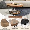 COSTWAY Couchtisch, Couchtisch rund, Sofatisch Holz mit 2 Ebenen & Metallrahmen 80cm Bild 3