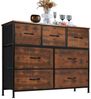 Refined Living Kommode Schubkastenkommode mit 2/4/5 /7/8/9 Schubladen stabilem Stahlrahmen (Kommode mit 7 Schubladen aus Stoff Schubladenschrank, Aufbewahrungsschrank Hoch Holztop Komodenschrank Sideboard Möbel), für Schlafzimmer Wohnzimmer Flur Kinder... Bild 4
