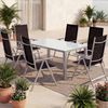 CASARIA® Aluminium Sitzgruppe Bern 6+1 Verstellbare Hochlehner Silber Bild 2