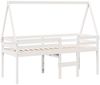 vidaXL Hochbett mit Dach Weiß 75x190 cm Massivholz Kiefer 3282102 Bild 3