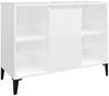 vidaXL Waschbeckenunterschrank Hochglanz-Weiß 80x33x60cm Holzwerkstoff 821294 Bild 2
