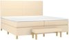 vidaXL Boxspringbett mit Matratze Stoff Creme 200x200 cm, Härtegrad: H2 [3137026] Bild 3