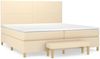 vidaXL Boxspringbett mit Matratze Stoff Creme 200x200 cm, Härtegrad: H2 [3137026] Bild 2