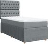vidaXL Boxspringbett mit Matratze Hellgrau 90x200 cm Stoff 3294246 Bild 3