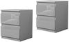 HTI-Living Nachtschrank Nachtschrank Kenji Hochglanz Grau 2er-Set (Set, 2-St, 2 Nachtschränke) Nachtkommode 2 Schubladen Bild 2