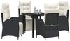 vidaXL Garten Essgruppe mit Kissen 5 pcs Schwarz Poly-Rattan 3380527 Bild 3