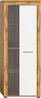 xonox. home Wohnen Jam X8BK6T10 Vitrine Glasvitrine Dekoschrank Glas-Kommode in Wotan Eiche Melamin und weiß Melamin, ca. B/H/T: 60 x 159 x 35 cm Bild 2