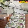 ANRO Küchenläufer RANNA Hochwertig Küchenteppich Teppich Textil, Eckig, Bodenläufer 100x65cm Spa Steine Grau pflegeleicht Bild 2