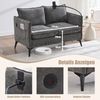 LVHOM 2-Sitzer Sofa mit Handyhalter und USB, Doppelsofa mit Seitentaschen, Polstersofa Zweisitzer mit Chenille Bezug, Grau Bild 2