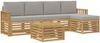 vidaXL Outdoor-Sofagarnitur 6 pcs Weiß und Hellgrau 59 x 59 x 37 cm 3391706 Bild 2