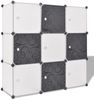 vidaXL Regalsystem Würfelschrank mit 9 Fächern Schwarz und Weiß Bild 2