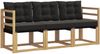 vidaXL Outdoor-Sofagarnitur mit Kissen 3 pcs Weiß und Schwarz 3389154 Bild 2