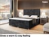 MEBLINI Boxspringbett ASTON 180x200 cm mit Bettkasten - H4/Schwarz Samt Polsterbett - Doppelbett mit Topper & Taschenfederkern-Matratze Bild 4