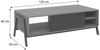 Couchtisch HWC-O40, Wohnzimmertisch Sofatisch, Staufächer Schiebetür MDF Metall Melamin 42x120x60cm ~ Walnuss-Optik Bild 3