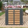 Mülltonnenbox , horizontale Holzmaserungspaneele, trash storage compartments,Abschließbar, Zwei Türen,Pflanzfläche,Diamantförmiges Hohltürpaneel Bild 2