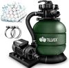 tillvex Sandfilteranlage Sandfilteranlage 7.900L/h + 400g Filterbällen (Set, + Pumpe Filteranlage 7-Wege Ventil & 2in1 Adapter Ø32mm - 38mm), Poolfilter mit Druckanzeige Sandfilter Schwimmbecken Bild 5