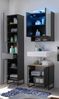 Badezimmer-Set >Denver< (3-tlg.) in schwarz matt / Evoke Eiche Dekor - 120x195x35 (BxHxT) Bild 2