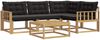vidaXL Outdoor-Sofagarnitur 5 pcs Weiß und Schwarz 79 x 79 x 37 cm 3388658 Bild 2