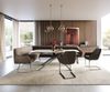 Esszimmerbank Taya-Flex 285x190 cm Strukturstoff Soft Taupe Kufengestell flach Edelstahl Taschenfederkern Rechts Bild 2
