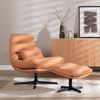 Bronx71 Sessel mit Hocker Cristo Leinen drehbar kupfer Bild 2
