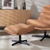 Bronx71 Sessel mit Hocker Cristo Leinen drehbar kupfer Bild 3