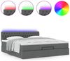 vidaXL Ottomane Bett mit Matratze & LEDs Dunkelgrau 180x200 cm Stoff 3312410 Bild 4