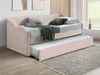 Vente-unique - LENVIA Bett SamtStoff Puderrosa - B 96,5 cm x H 81,2 cm x L 207 cm Bild 2