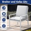 MeXo Gartenlounge-Set Gartenmöbel Set Aluminium Outdoor, (Garten-Essgruppe für 4 Personen, 5-tlg, mit Polywood Tisch & Auflagen), wetterfest für Terrasse & Garten Bild 3