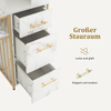 M MCombo Schreibtisch mit 3 Schubladen, Nageltisch aus Holz Metallgestell, Manikürtisch Marmor-Weiß Gold, Schminktisch ohne Spiegel Modern, Computertisch mit Regal Wohnzimmer, 43x108x125cm, 2420 Bild 5