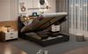 Furnishings Home Polsterbett Schwarzes Doppelbett PU (Set, Bett), Hausbett, mit Bettkasten, mit LED-Licht, mit USB-Anschluss Bild 5