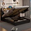 Furnishings Home Polsterbett Schwarzes Doppelbett PU (Set, Bett), Hausbett, mit Bettkasten, mit LED-Licht, mit USB-Anschluss Bild 2