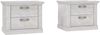 Nachttisch >KASHMIR< (2er-Set) in Pinie Weiss - 67,2x48,9x45,1cm (BxHxT) Bild 3