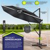 tillvex® Sonnenschirm verstellbar mit Kurbel, 360° drehbar, Polyester / Aluminium rot, Ø 300 cm Bild 5