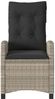 vidaXL Gartensessel mit Kissen Verstellbar Hellgrau Poly Rattan 365214 Bild 4