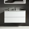 Alpenberger Badmöbel-Set Badezimmermöbel Badezimmer Schrank - Waschtisch mit Led Spiegel Bad, (Waschplatz mit Badspiegel Eckig, Waschbecken mit Unterschrank 100 cm Breit - Weiß), Badezimmerspiegel mit Beleuchtung Bild 2