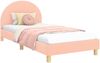 vidaXL Kinderbettgestell mit Kopfteil Rosa 90 x 190 cm Bouclé 42011034 Bild 2