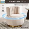 KLAM HOME Stuhl Moderner 360-Grad-Drehstuhl aus Teddy/Samt – Komfortable Rückenlehne, Wohnzimmerstuhl Geeignet für Wohnzimmer Schlafzimmer Arbeitszimmer Bild 2