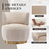 KLAM HOME Stuhl Moderner 360-Grad-Drehstuhl aus Teddy/Samt – Komfortable Rückenlehne, Wohnzimmerstuhl Geeignet für Wohnzimmer Schlafzimmer Arbeitszimmer Bild 3