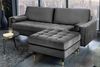 Modernes 3er Sofa 220cm COMFORT grau Samt Federkern Design Elegant Bild 5