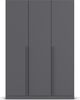 rauch Kleiderschrank Alba, Drehtürenschrank, Garderobenschrank, 3-türig, mit 2 Kleiderstangen und 2 Einlegeböden, Farbe Grau metallic, Schwarz, Griffstange Grau metallic, Schwarz, 136x197x54cm Bild 2