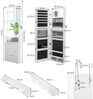 Schmuckschrank mit Ganzkörperspiegel & 3-farbigen Lichtern an der Wand/Tür Weiß Bild 2