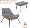 TLGREEN Loungesessel Rattan mit Hocker,Balkonsessel mit Abnehmbarem Kissen, (Waterproof Cushion), für Garten Balkon Wohnzimmer Hof Schlafzimmer Terrasse Bild 2