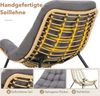 TLGREEN Loungesessel Rattan mit Hocker,Balkonsessel mit Abnehmbarem Kissen, (Waterproof Cushion), für Garten Balkon Wohnzimmer Hof Schlafzimmer Terrasse Bild 3